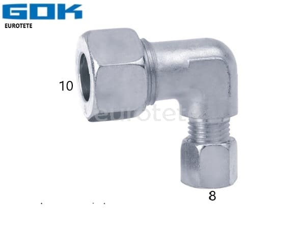 Reducteur 10 mm a 8 mm coude courbe L installation gaz