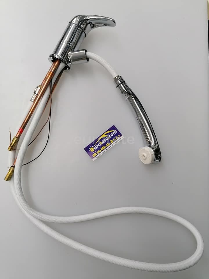 Douche amovible avec mitigeur flexible blanc flexo  - 63022 - Eurotete