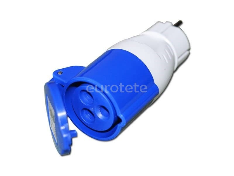 Adaptateur CEE17 male a femelle schuko  - 35574 - Eurotete
