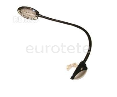Lampara lectura Carbest brazo flexible negro a 12 voltios autocaravana 1