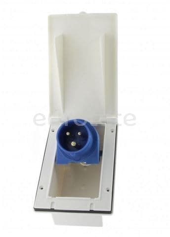 Prise exterieure CEE 16 x 10 connecteur blanc avec couvercle a clapet  - 82140 - Eurotete