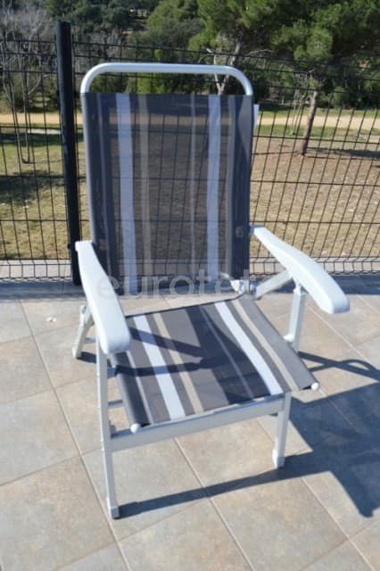 Silla plegable rayas gris vertical camping  - 696524 - Eurotete