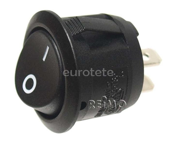 Interrupteur de 1 allumage circulaire noir 12 volts  - A0008087 - Eurotete