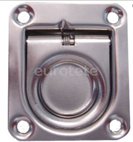 Tirador de metal para cajón del suelo o armario. Camperización.