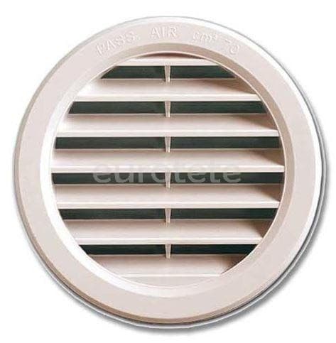 Grille d'aération ronde blanche de 10 cm  - 39530 - Eurotete