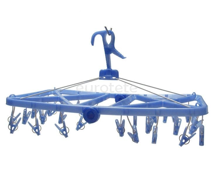 Ligne de vetements pliante avec 32 pinces pour le caravaning  - 94002 - Eurotete