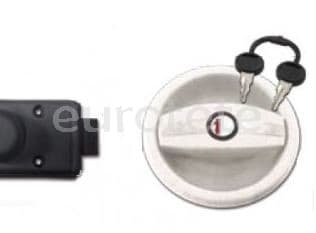 Cerradura Zadi 9301 blanco circular con mordaza interna negro 18 sin llaves ni cilindro  - 52608 - Eurotete