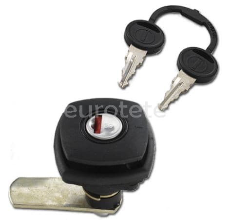 Cerradura porton cuadrado negro con 2 llaves zadi  - 1047028 - Eurotete