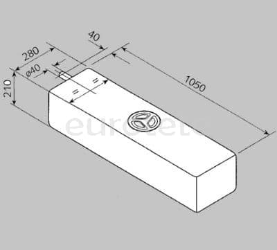 Deposito 53 litros 1050 x 280 x 210  agua residuales para furgoneta camper  - 105x28x21 - Eurotete