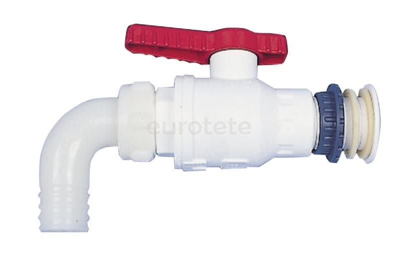 Robinet blanc avec filetage femelle et conduite eau 30 mm camper camping-car caravane 1