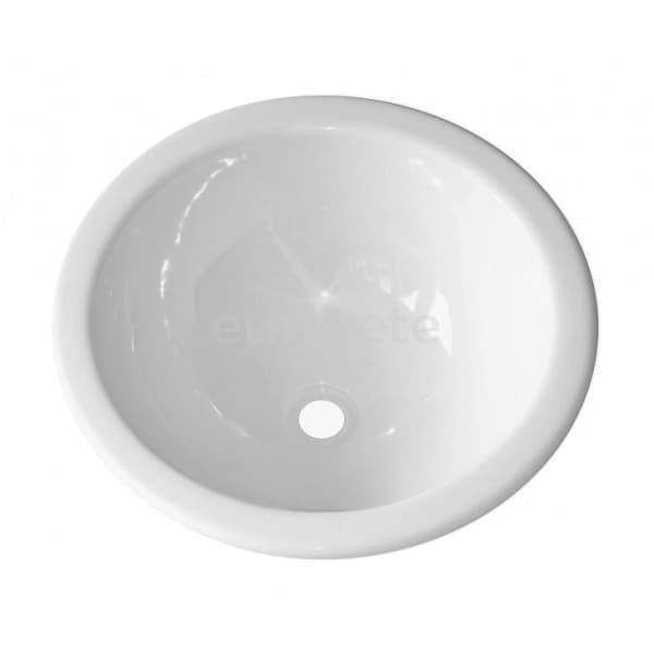Lavabo 29 cm empotrado redondo blanco brillante para camper o autocaravana  - 64020 - Eurotete