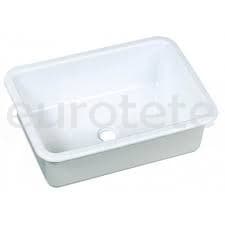 Lavabo 37 x 26,5 cm en plastique blanc pour cuisine camper van  - 210804 - Eurotete