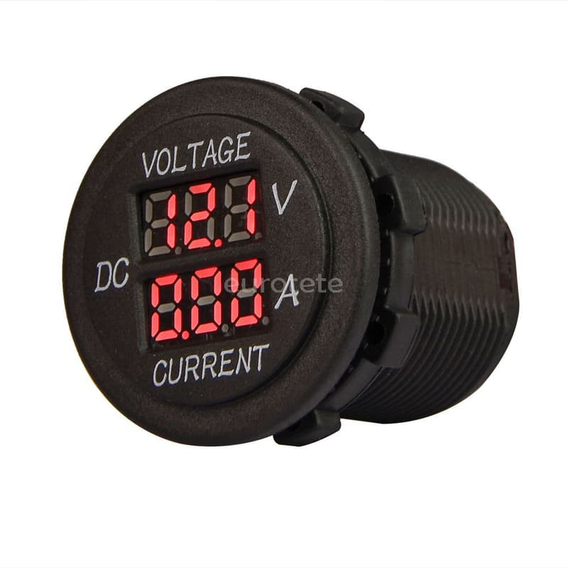 Voltimetro doble digital empotrado con led medidor de voltaje para autocaravana o furgoneta camper  - 310458 - Eurotete