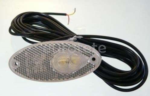 Hella piloto 2 leds blanco ovalado con cable 5 metros para autocaravana 1