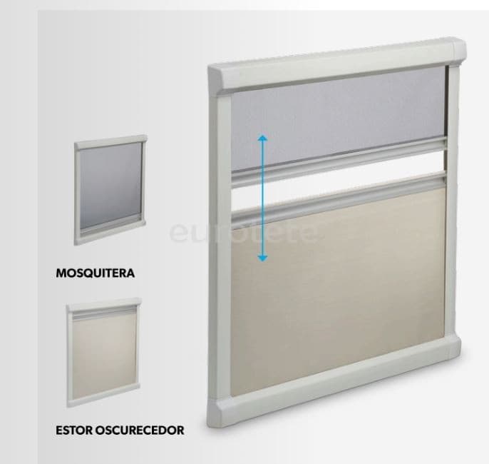 Fenetre 680 x 630 Dometic DB1R Kit moustiquaire + store obscurcissant  - 9104121224 - Eurotete