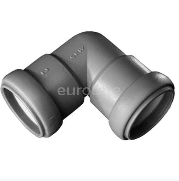 Codo 28 mm gris curvado con junta de goma para instalacion agua  - 65131 - Eurotete