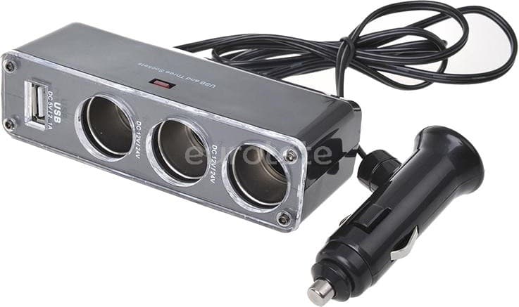 Usb fiche a 3 voies pour allume-cigare 12 ou 24 volts