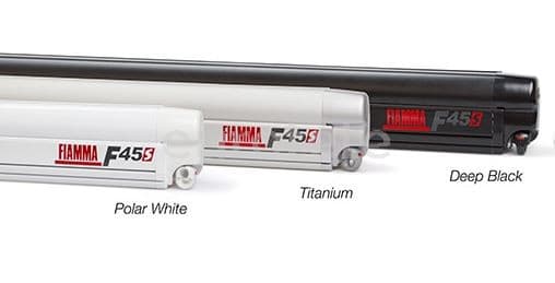 Fiamma F45 S 375 x 250 blanco polar white y lona gris royal grey  - 437705 - Eurotete