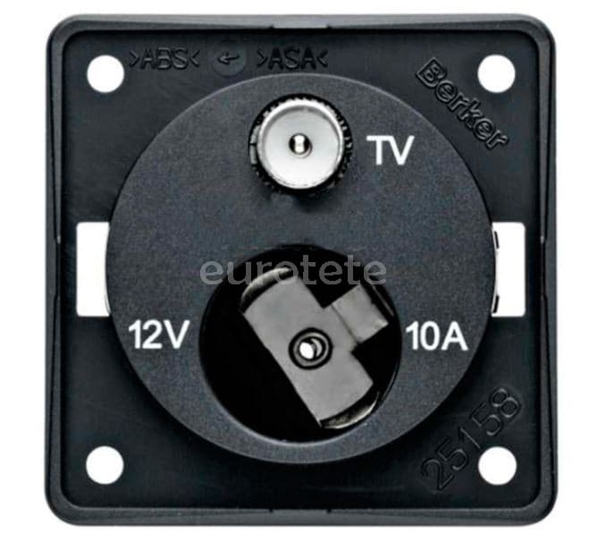 Berker antenne et television gris anthracite electricite 12 volts  - 83161 - Eurotete