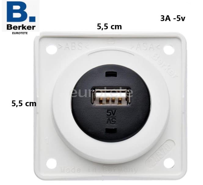 Berker USB prise blanche 3A 5V camping-car camper 1