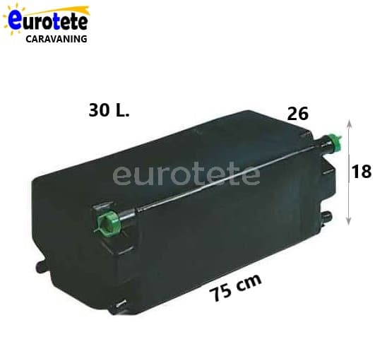 Deposito agua 30 litros negro 75 x 26 x 18 residuales camper 1