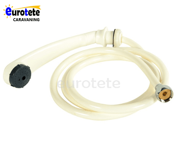 Telefono ducha blanco extensible blanco con manguera agua caravana camper 1