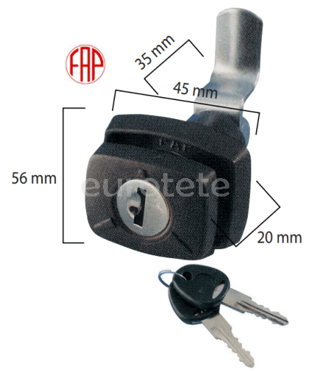 Cerradura arcon linea con 2 llaves New System negroautocaravana 4