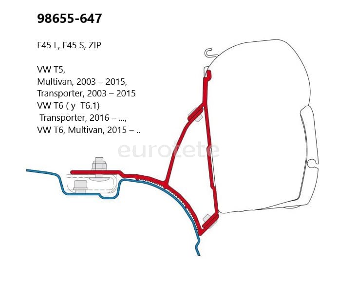 Fiamma kit VW T5 Transporter multivan 98655-647
