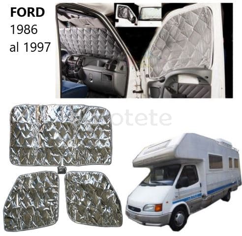 Ford transit 1986 -1997 oscurecedor termico interior para frontal y 2 puertas autocaravana 4
