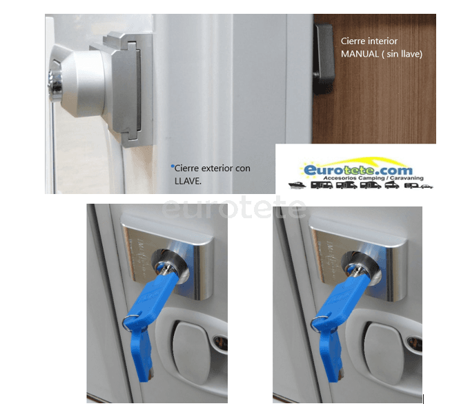 IMC Kit 3 serrures de porte avant chromees + 2 serrures de porte de garage camping-car 1