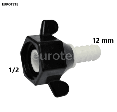 Racor 12 mm  a 1/2 recto de 2 piezas bomba agua 3